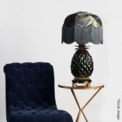 1 x HOUSE OF HACKNEY 'Ananas' Ceramic Pineapple Lamp Stand In Black - Original RRP £545.00