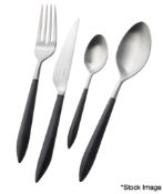 1 x BUGATTI Ares Stainless Steel 24-Piece Cutlery Set In Black - New/Boxed - Original RRP £299 -