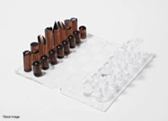 1 x SUNNYLIFE Lucite Chess & Checkers Holiday Edition Set - Boxed - Original RRP £180 - Ref: