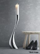 1 x GEORG JENSEN Соbra Collection Floor Candleholder, Small In Stainless Steel With A Mirror