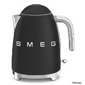 1 x SMEG Matte Black Cordless 1.7L 50's Style Kettle - Boxed - Klf03Blmuk - Original RRP £189 - Ref: