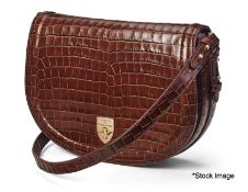1 x ASPINAL OF LONDON Stella Satchel Indeep Shine Chestnut Small Croc - Boxed - Original RRP £