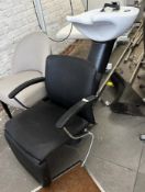 1 x Black Backwash Reclining Chair And Sink - From An Award-winning Chelsea Hair Salon -