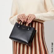1 x ASPINAL OF LONDON Mini Madison Tote In Smooth Black - Boxed - Original RRP £495 - Ref: 7242894/