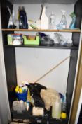 1 x Triumph Upright Two Door Metal Storage Cabinet With Contents - Includes Cleaning Materials