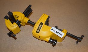 2 x Stanley Multi Angle Base Vices With Stanley Tool Box