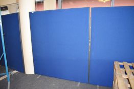 12 x Floor Standing Fabric Dividing Office Partitions in Blue - Size: Base: H181 x W162 cms