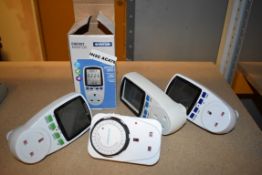 3 x Status Plug In Energy Monitors and 1 x ProElec Plug In Timer