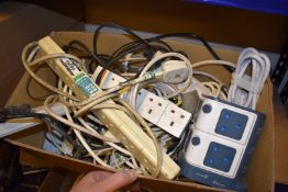 1 x Box Containing Various Plug Extensions and Power Cables