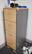 1 x Four Drawer Office Filing Cabinet - Includes Key