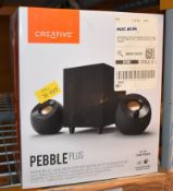 1 x Creative Pebble Plus 2.1 USB Desktop Speakers With Subwoofer - New Boxed Stock