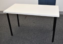 1 x Contemporary Office Table - White Finish With Black Legs - Size: H78 x W120 x D60 cms
