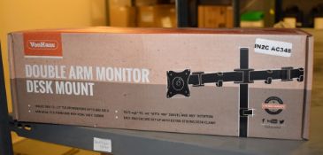 1 x VonHaus Double Arm Desk Mount Dual Monitor Stand - Holds Two 13