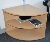 1 x Semi Circle Office Corner Shelf Unit in Beech - Size: H72 x W80 x D80 cms - Ref: AC248 1FMO -