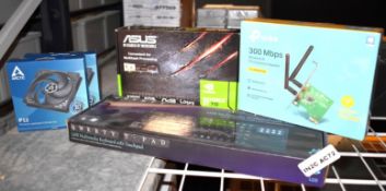 6 x Assorted Computer Items Including Geforce 710 Graphics Card, Vegas Magnetic LED Strip Light