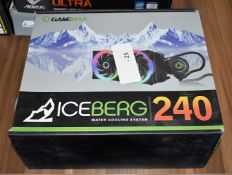 1 x Gamemax Iceberg 240 CPU Water Cooling System - Open Boxed Stock With Accessories
