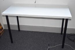 1 x Contemporary Office Table - White Finish With Black Legs - Size: H78 x W120 x D60 cms