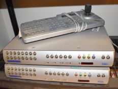 2 x Dedicated Micros DS21 16 Channel CCTV Surveillance Systems With 1 x KBS3 Joystick Controller