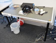 1 x Contemporary Office Table - White Finish With Black Legs - Size: H78 x W120 x D60 cms