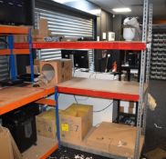 1 x Boltless Galvanised Metal Storage Shelf Unit With Three Wooden Shelves - Dimensions: H198 x W185