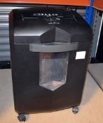 1 x Bonsaii Cross Cut Heavy Duty Paper Shredder With Pullout Bin and Castors