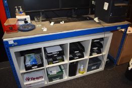 1 x Boltless Workbench With Wooden Top - Blue Finish - Dimensions: H93 x W185 x D62 cms