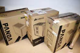 3 x Gaming ATX Computer Cases Including a Corsair Carbide and Gamemax Panda - Open Boxed Stock