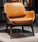 1 x POLTRONA FRAU 'Martha' Designer Leather Upholstered Armchair - Original Price £3,780