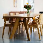 1 x VITRA / JEAN PROUVÉ 'Solvay' Solid Oak Designer 2.6-Metre Dining Table - Original Price £7,000