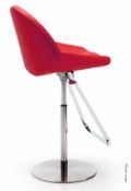1 x CATTELAN ITALIA 'Kiss' Designer Barstool, With Leather Seat & Chrome Base - Original Price £1,14
