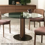 1 x PORADA 'Quadrifoglio' Italian Designer Canoletto Walnut and Bronzoro Table Base
