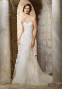 1 x MORI LEE '5367' Designer Wedding Dress Bridal Gown - Size: UK 12 - Original RRP £1,450