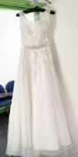 1 x DIANE LEGRANDE 'Vanya' Designer Wedding Dress Bridal Gown - Size: UK 12 - Original RRP £1,700