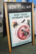 1 x Advertising A-Board - Ex-Display Showroom Piece - Ref: G005 G/IT - CL011 - Location: