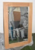 1 x Oak Mirror - Ex-Display Showroom Piece - Ref: G008 G/IT - CL011 - Location: Altrincham WA14 - NO