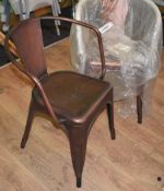 2 x Xavier Pauchard / Tolix Inspired Metal Industrial Chairs With An Antique-style Copper Finish -