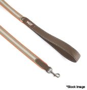 1 x ANYA HINDMARCH Leather Dog Lead In Orange/Grey Nastro Capra - Boxed - Original RRP £125 - Ref: