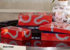1 x JONATHAN ADLER Eden Snakes Lacquer Box In Orange