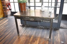 1 x Industrial Inspired Writing Desk With Central Drawer - Dimensions: H78 x W122 x D76 cms - Ref: