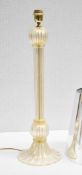 1 x Elegant Handcrafted Italian Murano Glass Table Lamp Infused With 24K Gold Leaf *STUNNING*