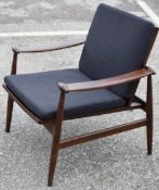 1 x 'Academy' Retro Designer-Inspired Arm Chair - New / Unused Stock