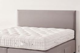 1 x VISPRING 'Muses' Luxury Fabric Upholstered 150cm Kingsize Headboard, In A Pale Neutral Tone -