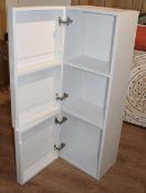 1 x Modern 2-Door Bathroom Cabinet With Rounded Edges In A Light Grey - Ex-Display Showroom