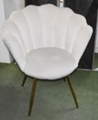 1 x Upholstered Chair with Scalloped Back - Ex-Window Display Piece - Ref: G003 G/IT - CL011 -