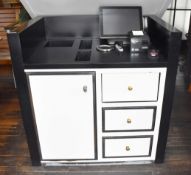1 x Restaurant Dumbwaiter Station - Features a Solid Worksurface With Bin Chute and Storage