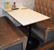 4 x Rectrangular Dining Tables With Black Tulip Bases, Wall Mount Brackets and White Laminate Tops