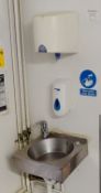 1 x Stainless Steel Hand Wash Basin With Soap and Towel Dispenser