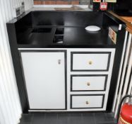 1 x Restaurant Dumbwaiter Station - Features a Solid Worksurface With Bin Chute and Storage