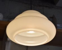 5 x Opaline Shaped Glass Ceiling Lights With Suspended Hanging Rods