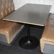 1 x Rectrangular Dining Table With Black Tulip Bases, Wall Mount Bracket and Grey Laminate